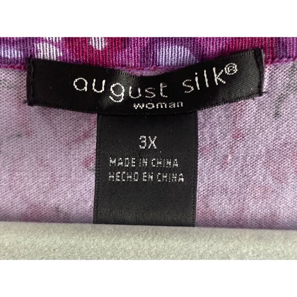 Woman August Silk Purple Paisley Floral Blend Pullover  3/4 Sleeve 3X - Picture 6 of 8